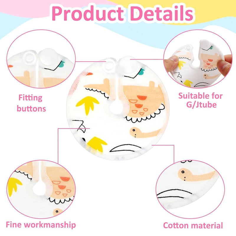 Threlaco 48 Pcs Gtube Button Covers Feeding Tube Pads Holder Abdominal Reusable Accessories Peg Tube Soft Absorbent Breast Feeding Pads Breastfeeding Support Nursing Care Stay Dry - Image 4